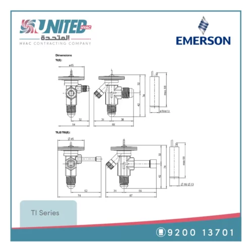 Emerson Alco TI Series Thermo-Expansion Valve Dimensions
